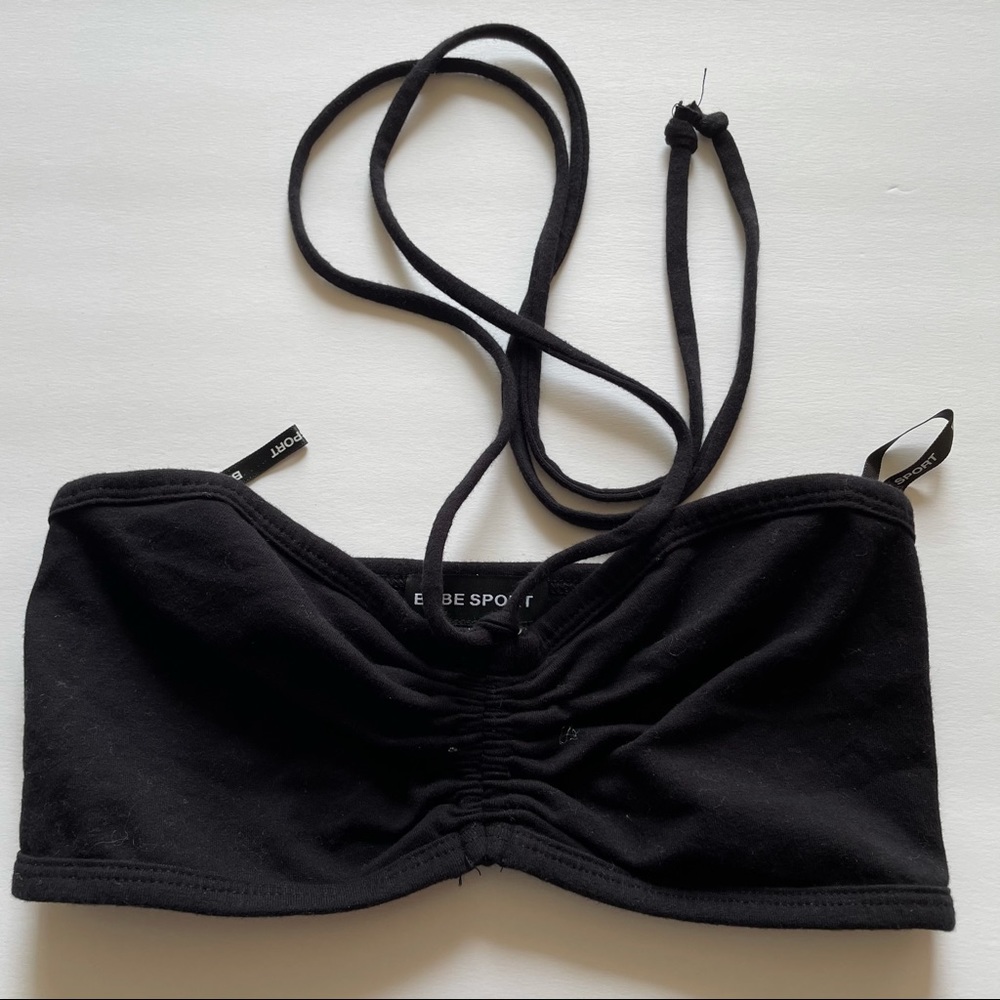 BEBE sport black halter bandeau - Picture 2 of 3